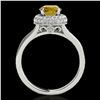 Image 2 : 1.6 ctw Certified SI/I Fancy Intense Yellow Diamond Ring 10k White Gold - REF-204R5K