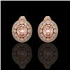 Image 1 : 7.44 ctw Morganite & Diamond Victorian Earrings 14K Rose Gold - REF-288R5K