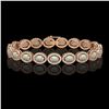 Image 1 : 9.5 ctw Opal & Diamond Micro Pave Halo Bracelet 10k Rose Gold - REF-251Y8X