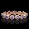 Image 1 : 38.1 ctw Tanzanite & Diamond Victorian Bracelet 14K Rose Gold - REF-1136R8K