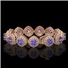 Image 2 : 38.1 ctw Tanzanite & Diamond Victorian Bracelet 14K Rose Gold - REF-1136R8K