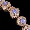 Image 3 : 38.1 ctw Tanzanite & Diamond Victorian Bracelet 14K Rose Gold - REF-1136R8K