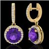 Image 2 : 4 ctw Amethyst & Micro Pave VS/SI Diamond Designer 18k Yellow Gold - REF-87N8F