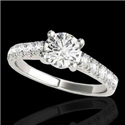 2.1 ctw Certified Diamond Solitaire Ring 10k White Gold - REF-368K2Y