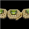 Image 3 : 58.5 ctw Tourmaline & Diamond Victorian Bracelet 14K Yellow Gold - REF-1623M3G