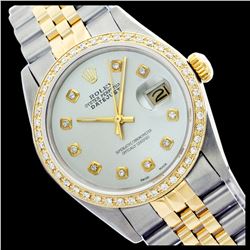 Rolex Ladies Two Tone 14K Gold/SS, Diamond Dial & Diamond Bezel, Sapphire Crystal