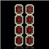 Image 1 : 17.8 ctw Garnet & Diamond Micro Pave Halo Earrings 10k Yellow Gold - REF-174A2N