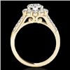 Image 2 : 2.75 ctw Certified Diamond Solitaire Halo Ring 10k Yellow Gold - REF-353M2G