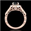 Image 3 : 1.91 ctw Fancy Black Diamond Engagment Art Deco Ring 18k Rose Gold - REF-130W9H