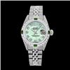 Image 2 : Rolex Men's Stainless Steel, QuickSet, Diam Dial & Diam/Emerald Bezel