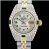 Image 2 : Rolex Ladies Two Tone 14K Gold/SS, Diam/Ruby Dial & Diam/Emerald Bezel, Sapphire Crystal