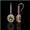 Image 2 : 8.45 ctw Tourmaline & Diamond Victorian Earrings 14K Rose Gold - REF-250H8R