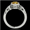 Image 2 : 1.56 ctw Certified SI/I Fancy Intense Yellow Diamond Ring 10k White Gold - REF-245F5M