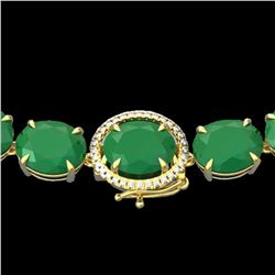 170 ctw Emerald & VS/SI Diamond Halo Micro Necklace 14k Yellow Gold - REF-1545F5M