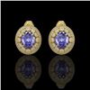 Image 1 : 9.06 ctw Tanzanite & Diamond Victorian Earrings 14K Yellow Gold - REF-286K8Y