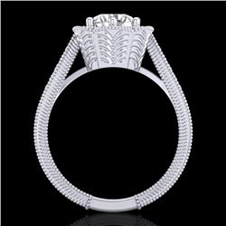 1.33 ctw VS/SI Diamond Solitaire Art Deco Ring 18k White Gold - REF-418M2G