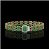 Image 1 : 12.3 ctw Jade & Diamond Bracelet 14K Rose Gold - REF-236X4A