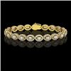 Image 1 : 8.06 ctw Oval Cut Diamond Micro Pave Bracelet 18K Yellow Gold - REF-699G3W