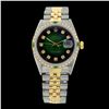 Image 2 : Rolex Men's Two Tone 14K Gold/SS, QuickSet, Diam Dial & Diam/Emerald Bezel