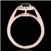 Image 2 : 1.45 ctw Certified VS Black Diamond Solitaire Halo Ring 10k Rose Gold - REF-57H3R