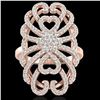 Image 2 : 2.25 ctw Micro Pave VS/SI Diamond Designer Ring 14k Rose Gold - REF-176M8G