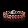 Image 3 : 30.12 ctw Ruby & Diamond Bracelet 14K Rose Gold - REF-336N4F