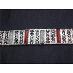 Silver Filigree & Carnelian & Clear Etched #1456009