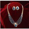 Azurite & Sterling Silver Necklace & Earrings #1456172