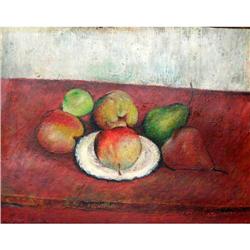 Rare French Oil Painting "Fruits" #1456231
