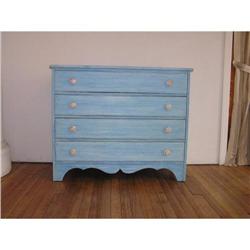 Shabby Blue Maple Dresser Circa 1950 #1456313