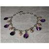 Image 1 : Rare 14K WG Amethyst Pink Pearl Charm Bracelet #1456449