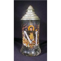 Antique Beer Stein Glass Munich Child #1456590
