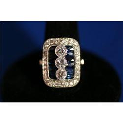 Platinum Art Deco RIng- Diamonds and French- #1456754