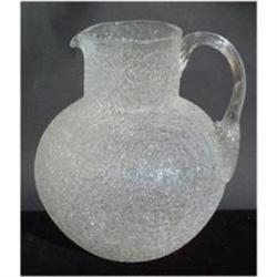 Overshot/Crackle Glass Pitcher #1456762