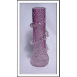 Amethyst Color Overshot Vase with Rigaree #1456763