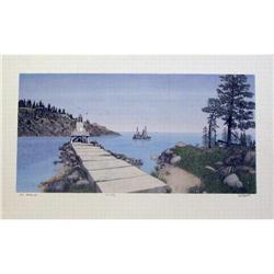 Mel Hunter, The Jetty, Signed Litho #1456800
