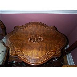 ENGLISH MAHOGANY INLAID SEWING TABLE #1456817