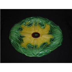 English Majolica Corn Bread Plate #1456926