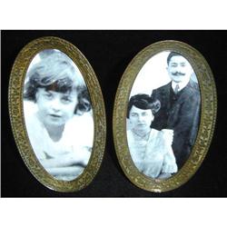 Pair of Antique Oval Brass Frames #1456932