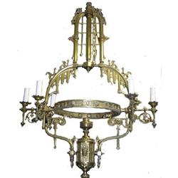 Bronze Gothic Revival Electrified Chandelier #1471229