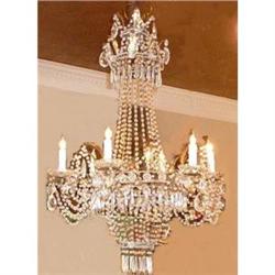 Antique Crystal Beaded Chandelier #1471276