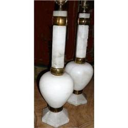 Pair of Art Deco Alabaster Lamps #1471282