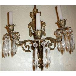 Pair of Crystal and Gilded Sconces #1471328