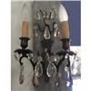 Pair of Bronze and Crystal Sconces Wall Lights #1471339