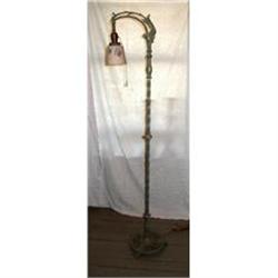 Lamp Floor Iron Bridge Arm Shade Rewired #1471373