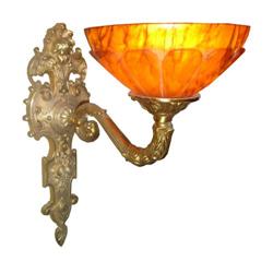 A pair of bronze and alabaster sconces #1471378