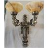 Image 1 : A pair of alabaster and bronze sconces #1471434
