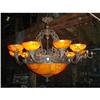 Image 1 : Cast Bronze and alabaster chandelier #1471487