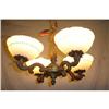 Image 1 : All cast bronze and alabaster chandelier #1471505