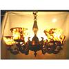 Image 1 : All cast bronze and alabaster chandelier #1471506